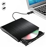 External CD DVD Drive, Portable USB 3.0 Type-C CD Burner CD +/-RW Drive DVD Player for ROM Rewriter Burner Compatible with Laptop Desktop PC Windows MacBook Linux Mac OS