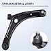 LCWRGS Front Lower Control Arm w/Ball Joints Fits forJeep Compass/Patriot 2007-2017, Fit for Dodge Caliber 2007-2012, K620065 K620066-2 pcs