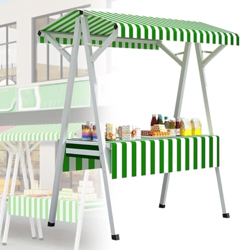 Genérico Carro de Festival con Ruedas, Carrito de Camping Plegable, Carrito de Camping portátil, Carrito Plegable, Carrito de Comedor portátil con toldo Parasol, quiosco Plegable para Puesto de merca