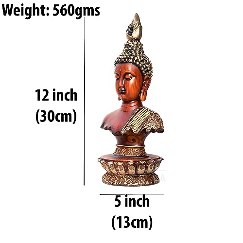 12-inch Serene Buddha Statue Wooden Finish Poly-Resin Meditation Sculpture for Mindfulness, Peace, Spiritual Enlightenment and Home Decor — photo — 6 of 9