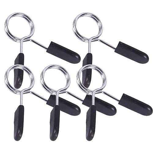 KOMBIUDA 5Pcs Spring Clip Collars for Dumbbell Barbell Weightlifting Clamps Sturdy Rustproof for Gym Powerlifting Design