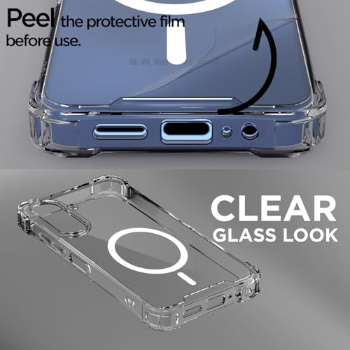 Image of Pikkme Back Cover for Samsung Galaxy A15 4G / A15 5G Mag-Safe Shockproof PC + TPU Protective Case Magnetic Support Bumper Case (Transparent Mag-Safe)