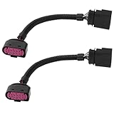 2Pcs 10 to 14 Pin Xenon HID Headlamp Headlight Connector Adapter 1J0973737 Compatible for VW Audi Xenon HID Pigtail Plug Headlight Lamp Plug Socket Housing Automotive Waterproof Connector