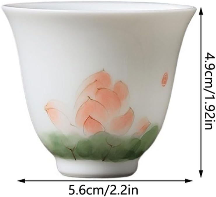 GSOUL Kungfu Tea cup Office Tea Cup Hand-painted Lotus Ceramic Kung Fu Set Host Personal Drinking Small Tea Cups
