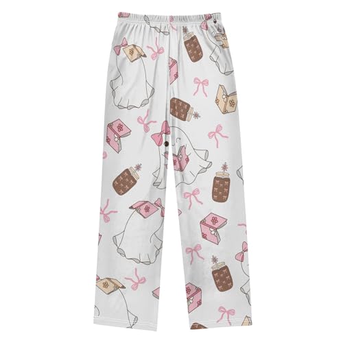 Bookish Ghost Boys Pants Boys Athletic Pants Long Pant for Boywith Pockets Wide-Leg Size 6-14Y2