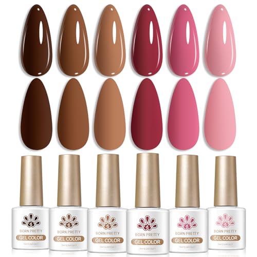 Born Pretty Fall Winter Gel Polish Brown Chocolate Caramel Burgundy Red