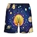 Men & Boys Classic Fit Swim Trunks for Beach Gym Sport Quick Dry Drawstring Basic Board Shorts with Pockets, Underwear Galaxy Space Planet Solar System Fashion Cargo Short