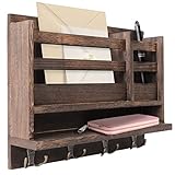 Key Holder for Wall Decorative, Mail Holder for Wall, Shelf Organizer, Mail Organizer, Coat Rack,...