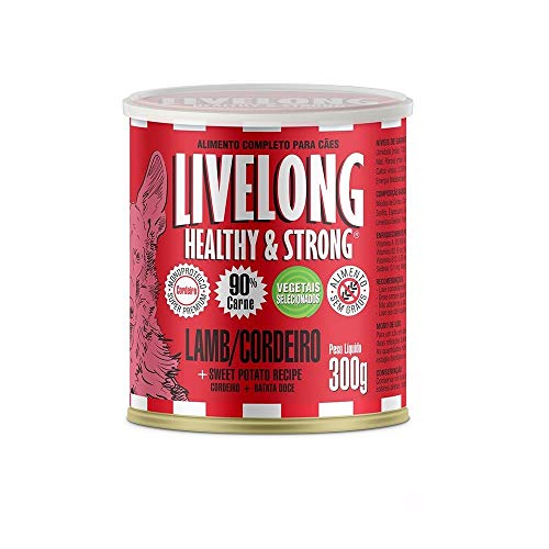 Livelong Alimento Completo Natural Ração Úmida Sensitive Sabor Cordeiro 300g Para Cães
