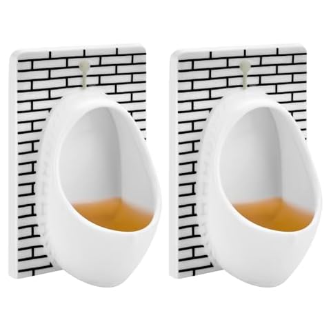 KUCHEY White Elephant Gifts for Adults Urinal Shot Glasses Set of 2 Odd Funny Gifts Gag Gifts for Men Women Christmas Stocking Stuffers Party Cover