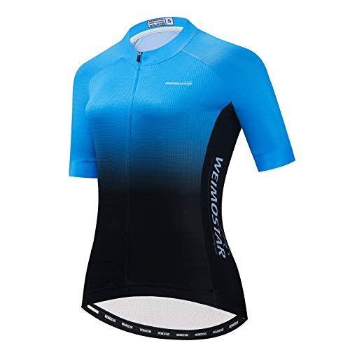 Camiseta de ciclismo para mujer MTB de manga corta para bicicleta, con 3 bolsillos, transpirable, reflectante Cover