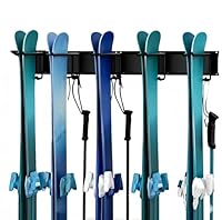 SopimusZ Skiaufbewahrung Skihalter für 10 Paare Ski Snowboard Rack Wandhalterung,Haus und Garage Ski Storage Rack Wandhalterung hält 300LBS/136KG