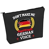 PWHAOO Germany Flag Makeup Bag Don’t Make Me Use My German Voice Cosmetic Bag German Lover Gift (German Voice B)