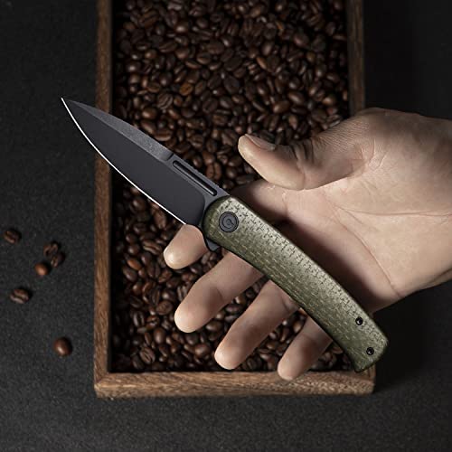 Civivi Cetos Folding Knife, 3.48-In 14C28N Blade Spear Point With Coarse Micarta Scale Flipper Knife Frame Lock, Pocket Edc Outdoor Knives For Camping, Hiking, Hunting C21025B-3 #TOP6