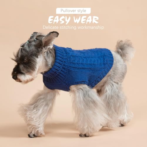Image of BINGPET Dog Sweater for Small Medium Dogs, Turtleneck Knitted Clothes