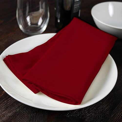 Avalon Kitchen Red Cloth Napkins Bulk (Pack of 24) - 100% Polyester Dinner Linen Napkins Cloth Washable & Reusable - Durable with Hemmed Edges - Ideal for Parties and Weddings (17x17 Inches) by Avalon Kitchen - Used condition - Image 2