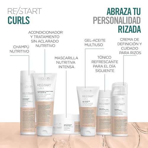 Revlon Professional RE/START Curls Conditioner & Leave-In, Tratamiento 2 en 1 para Cabello Rizado, Acondicionador Hidratante y Desenredante, Sin Siliconas, 750 ml