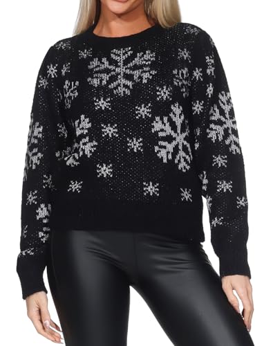 VERO MODA Damen Weihnachts Strickpullover Weihnachten X-Mas Pulli mit...