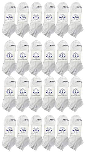 24 Pairs of Low Cut Ankle Socks for Men and Women, Bulk Pack