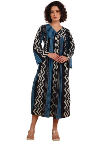 Image of Maaesa Women Printed Cotton Flared Kurti