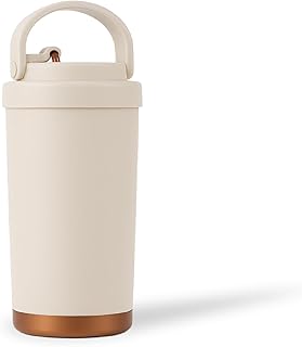 タンブラー ストロー付き 溢れにくい ステンレス 保温 保冷 蓋付き 持ち運び 水筒 トラベルタンブラー 水筒 500ml おしゃれ 大容量 結露しない 二重構造 保温携帯コーヒーカップ passo-st03-500-iv (アイボリー)