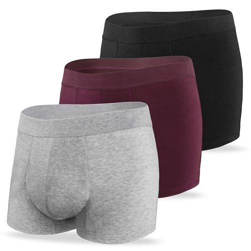REELINDRY Ropa interior para incontinencia para hombre, a prueba de fugas, alta absorción, control de olores, vejiga, fugas, lavable, paquete de 3 (1 negro, 1 gris claro, 1 granate, L)