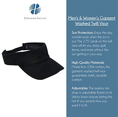 Dorfman Pacific Co. Men's Garment Washed Twill Visor, Khaki, One Size #TOP4