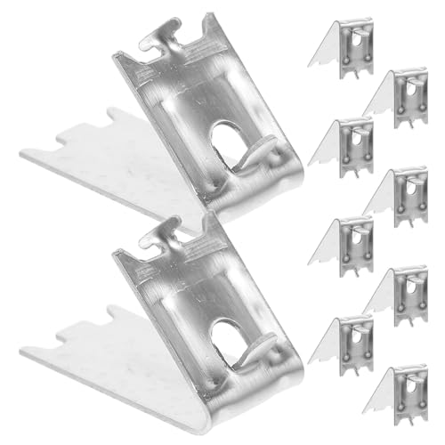 WOONEKY Clips para Estantes de Congelador y Refrigerador Comercial Acero Inoxidable 10Mm Paquete de 10 Piezas Soportes Ajustables para Organizar y Asegurar Estantes Cocinas y