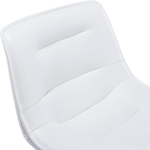 Miniatura 9 de Brage Living Taburete de bar ajustable, moderno taburete giratorio de piel sintética con respaldo, silla de bar curva sin brazos para cocina,