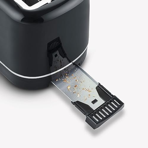 Image of SEVERIN Automatik-Toaster, kleiner Toaster fur 2 Scheiben, hochwertiger schwarzer Toaster zum Toasten, Auftauen und Erwarmen, 850 W, schwarz, AT 4321