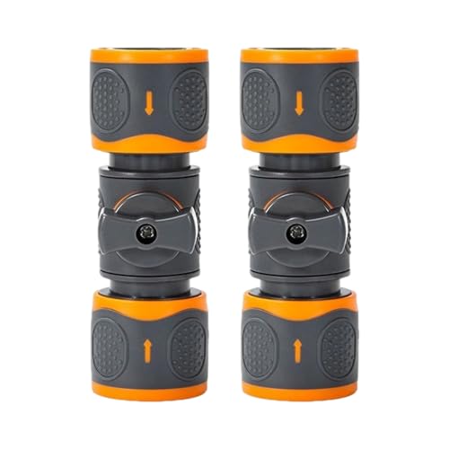 lazyfun Adaptador de manguera de agua ergonómico antideslizante con doble conexión rápida para jardín y uso doméstico, conexión segura de manguera
