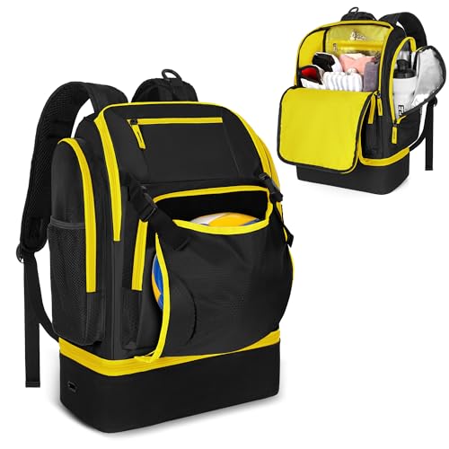 DSLEAF Volleyball Bag Backpack with External Ball Holder and Shoe Space