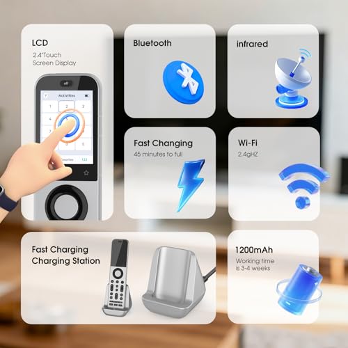 Image of SofaBaton X2 Universal Remote Control with Hub & Charging Dock, Touchscreen, All-in-One Smart Remote with Customize Activities | Bluetooth | Infrared | WiFi 2.4GHz | Compatible Alexa & Google Home