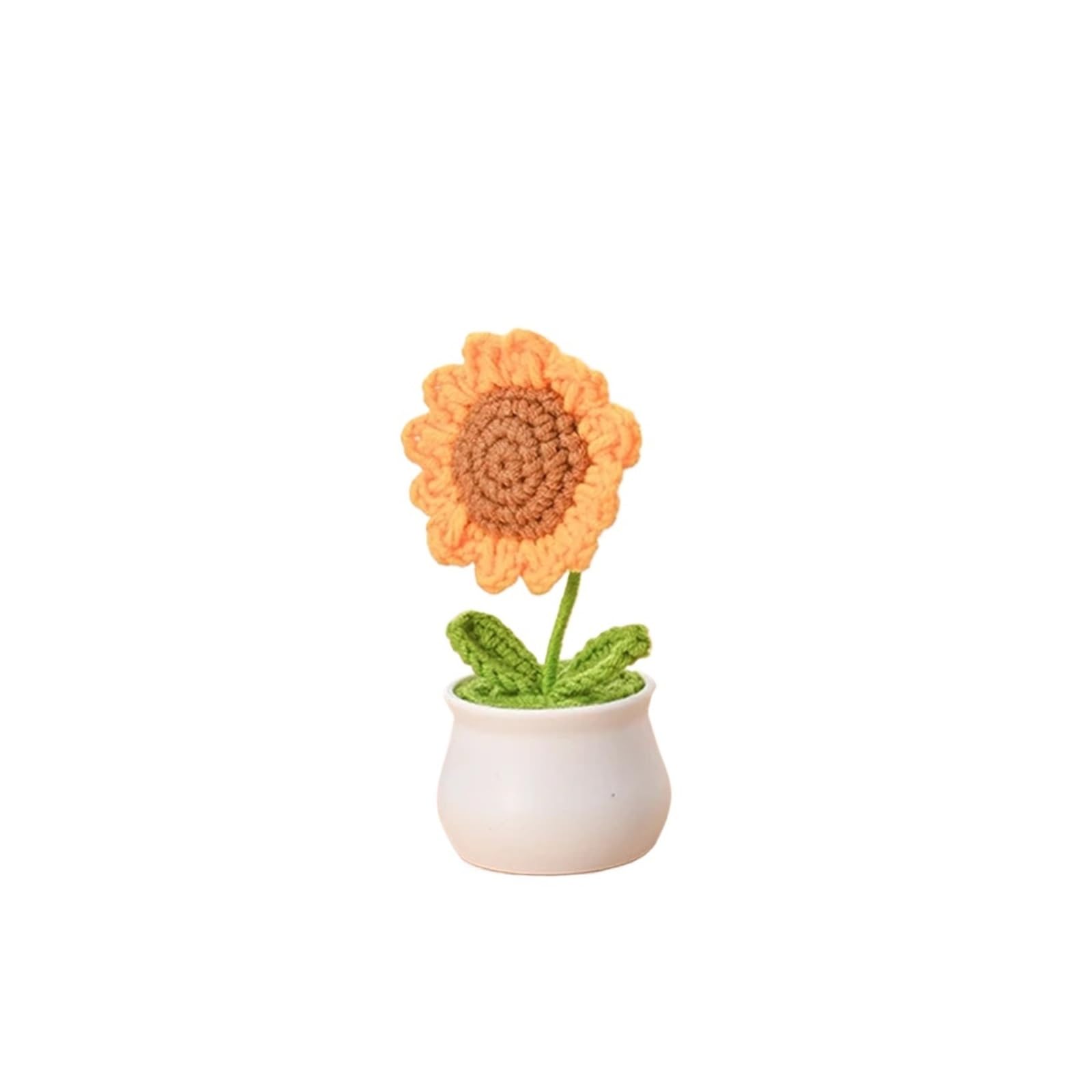 ENWWCH Sunflower Crochet Flowers Knitted Flower Graduation Wedding Guest Gift Artificial For Home(Color7)
