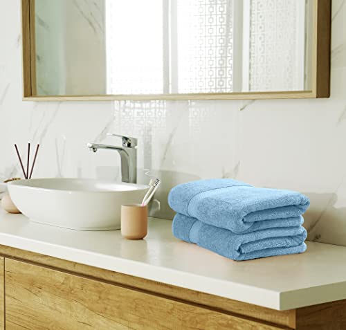 Image of Utopia Towels 8 Piece Luxury Towel Set - Majestic Plush, Super Absorbent & Quicker-to-Dry, Thick 100% Ring Spun Cotton Towels for Bathroom, Spa & Hotel - 2 Bath, 2 Hand, 4 Washcloths, Sky Blue