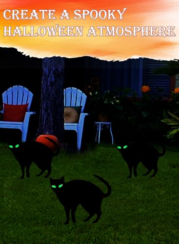 Décoration Halloween chat noir résistante à la pluie pour pelouse - 7