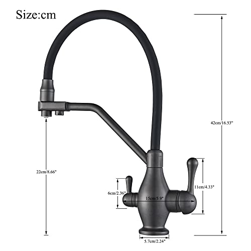 Robinet cuisine eau pure double poignée pour eau filtrée - 3