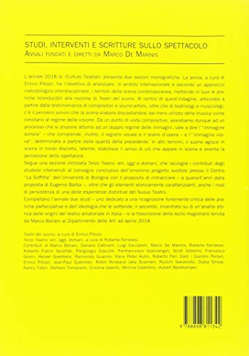 Teatri Del Suono. Terzo Teatro: Ieri, Oggi, Domani. Culture Teatrali 2018 - 2