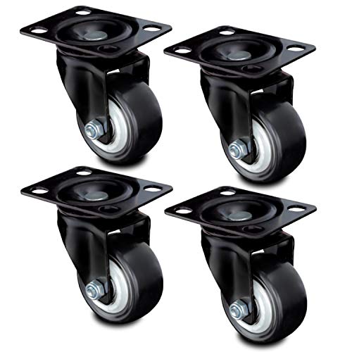 Preisvergleich Produktbild Nirox 4x Möbelrollen 50mm - Lenkrollen - leises Abrollen, Räder laufspurenfrei - 70mm Gesamthöhe - Schwerlastrollen für Innen und Außen - Transportrollen bis 400kg