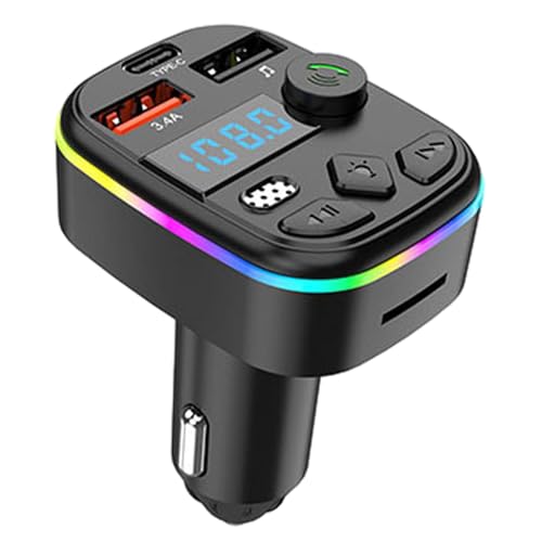 Trasmettitore FM per auto, adattatore wireless con indicatore LED, ricevitore