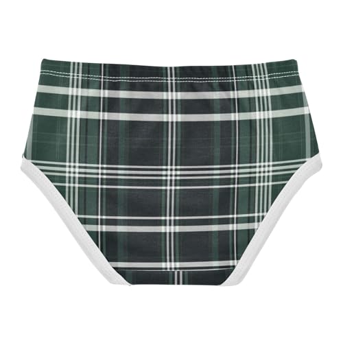 Girls' Panties Comfort Color for Kid Dark Green Plaid in Sizes 2T,3T, 4T, 5T, 6Y and 8Y2