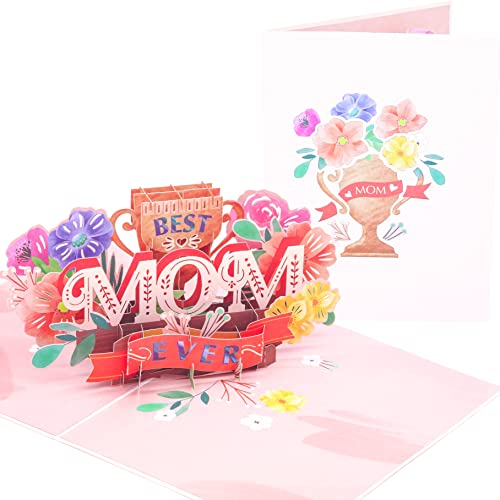 PopLife® 'Best Mom Ever' 3D Pop Up Card - Mother's Day Card, Mom'...