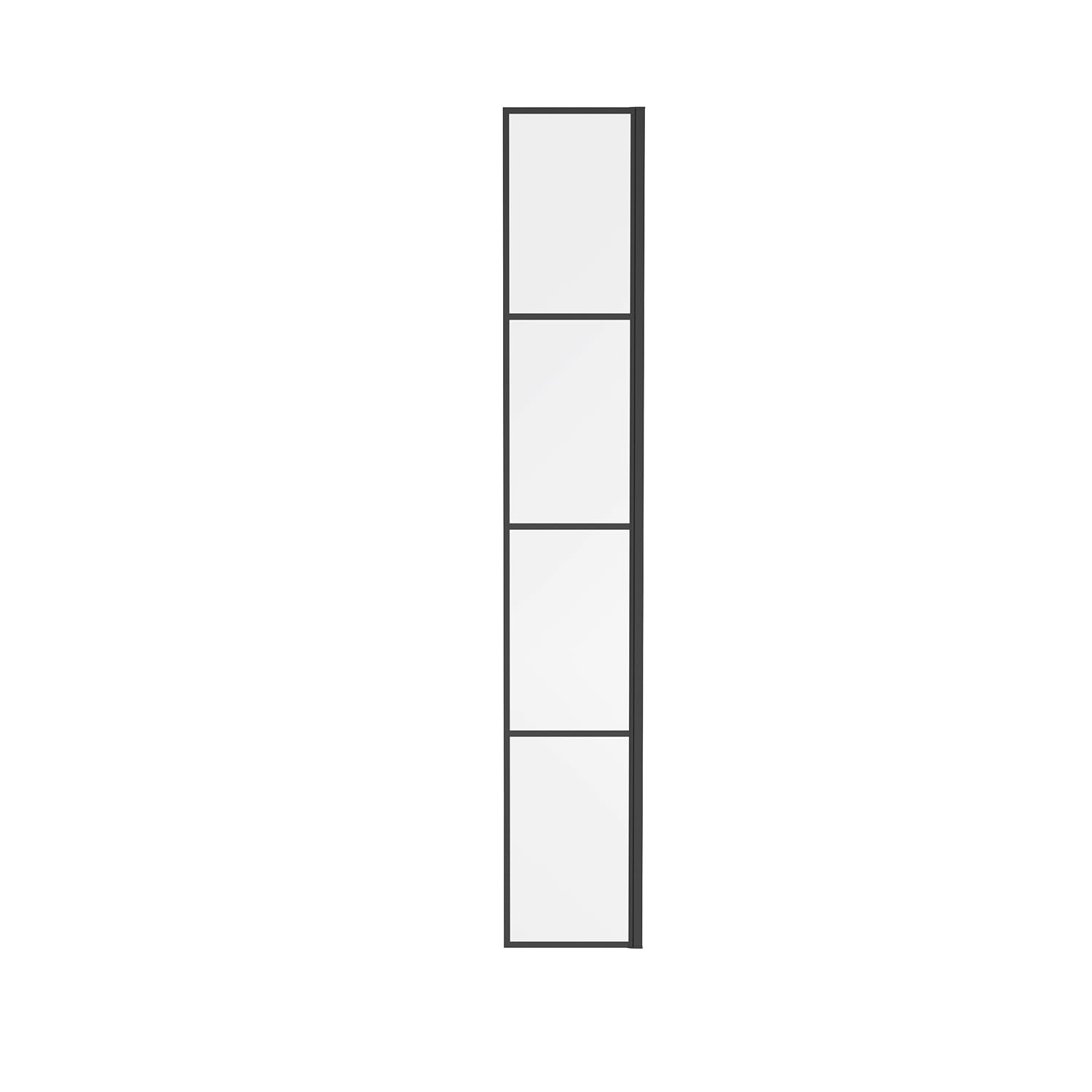 NRG 300x1950mm Bathroom Shower Return Panel Black Grid Framed
