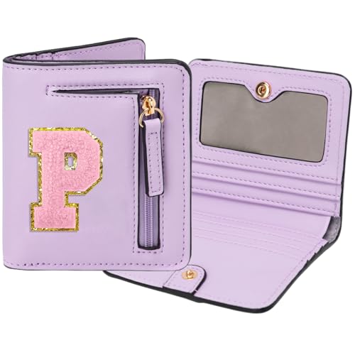 Image of Birthday Gifts for Teen Girl Kids Wallet Little Girl Wallets | Small Initial Kid Wallet for Girl Rfid Wallet Preppy Stuff Gifts for Girls 8-12 Purple P