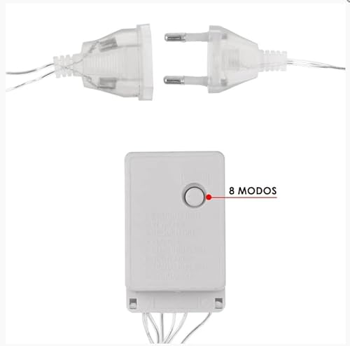 Pisca de LED Cascata 100L 3M X 70CM 8 Modos Tomada Natal Ano Novo Festas Branco