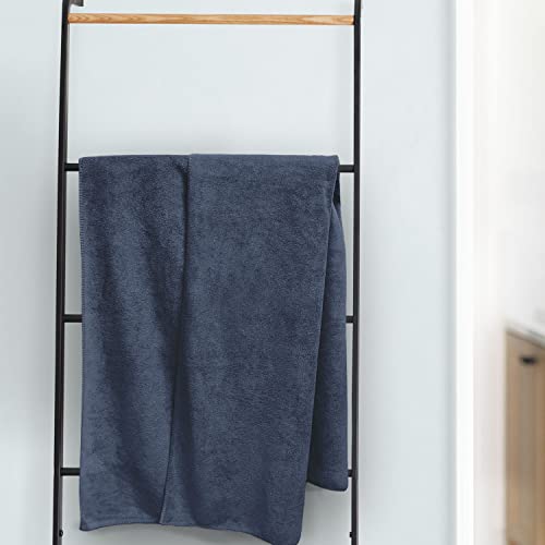 Image of Sassoon Venir Microfiber 1 Piece Men Bath Towel 450 GSM (70x145cm, Denim Color) Ultra Soft Material, Towel for Daily use