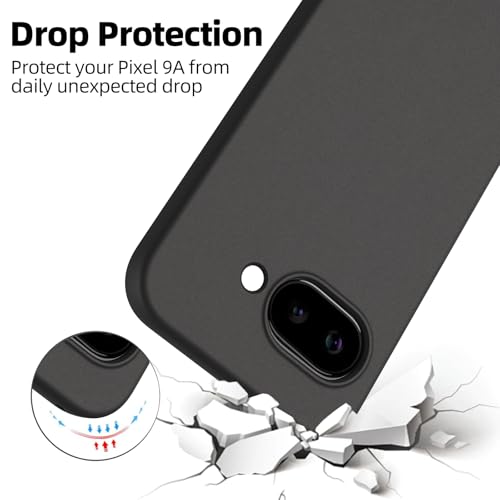 Image of X-level for Google Pixel 9A Case Slim Fit Soft Flexible TPU [Guardian Series] Ultra-Thin Grip Matte Finish Coating Phone Back Cover Light Shockproof Protective Case for Women Men-Black