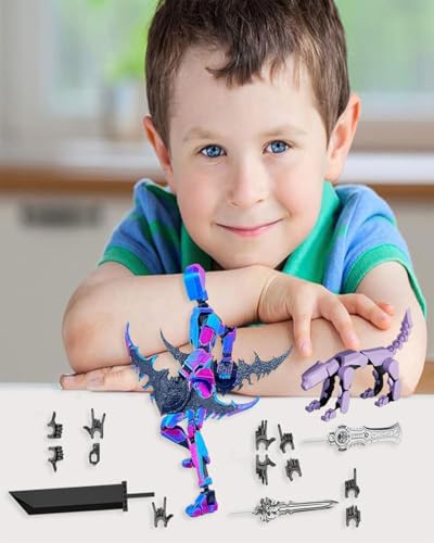Image of Dummy 13, T13 Action Figure, Action Figure,3D Printed T13 Multi-Jointed Movable, Dummy Hand Painted Figure, Desktop Decorations Game Gifts, (Laser Purple)