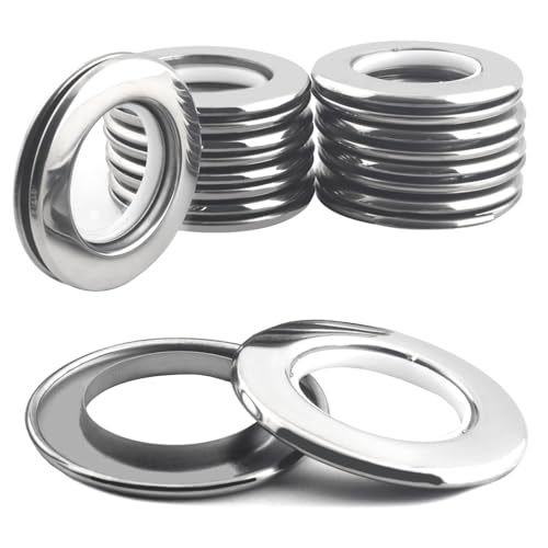Ailejia Stainless Steel Curtain Grommets Eyelet Rings Round Full Metal Rings Inner Diameter 1-9/16(4cm) DIY Curtain Rings Nanoscale Low Noise Grommet (10)
