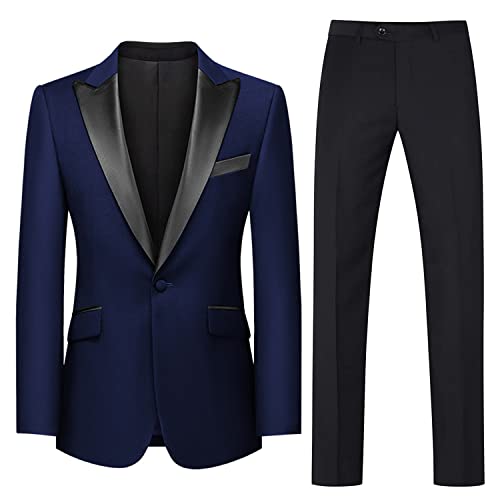 Uniforme veste unie homme costume deux pièces mariage chic avec pantalon smoking noir élégant